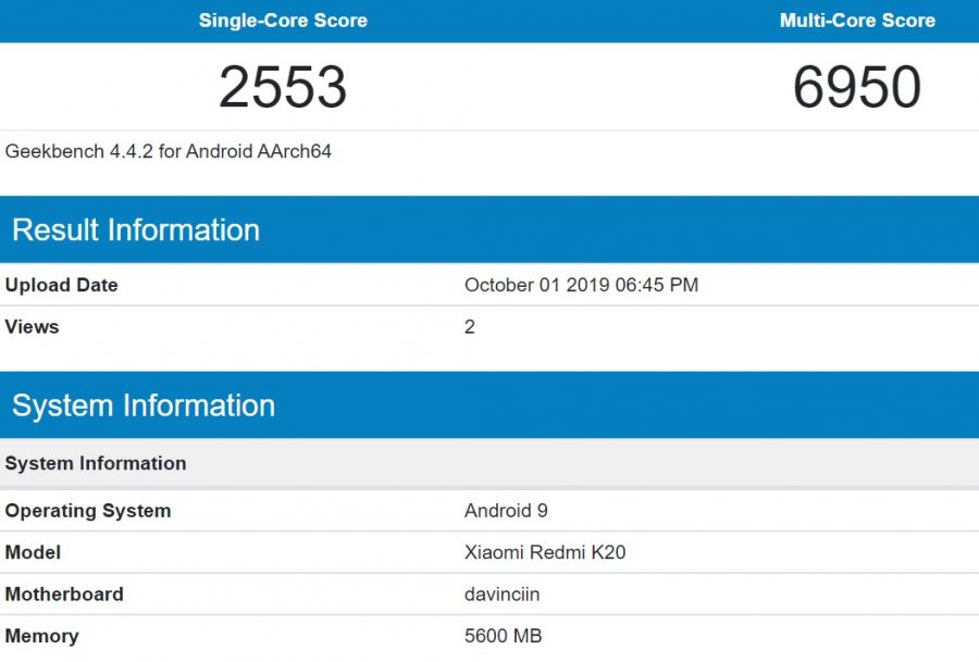 Snapdragon 730 Geekbench