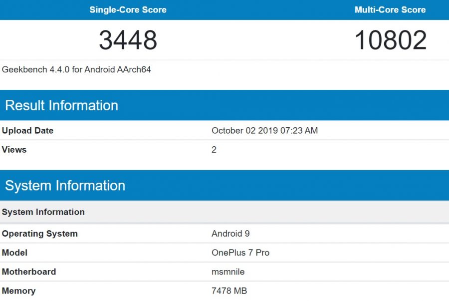Snapdragon 855 Geekbench