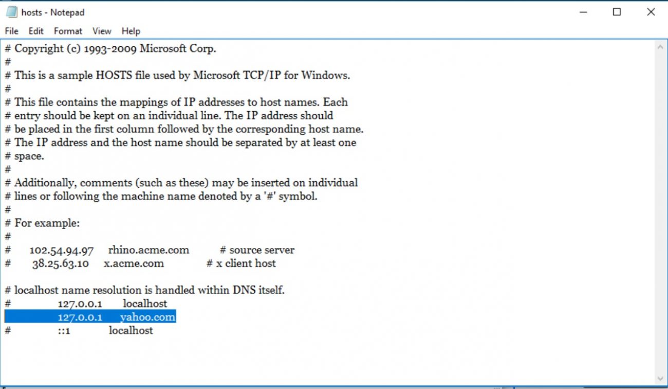 Windows 10 Block Website Host