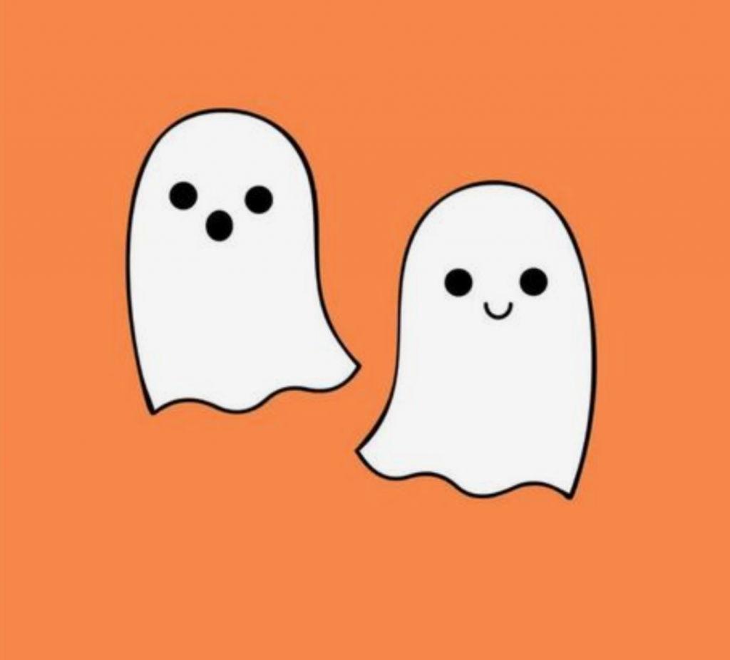 Snapchat icon (white ghosts, orange background)