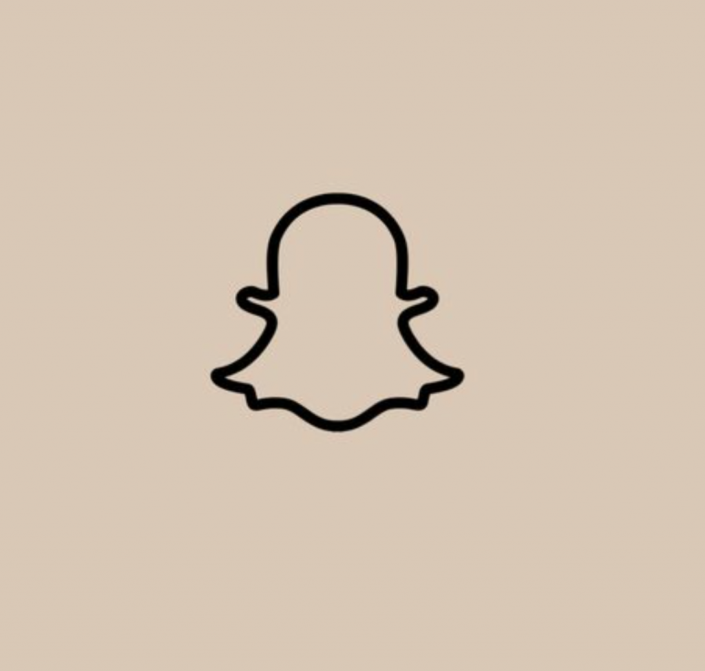 Snapchat logo (pink, black silhouette)