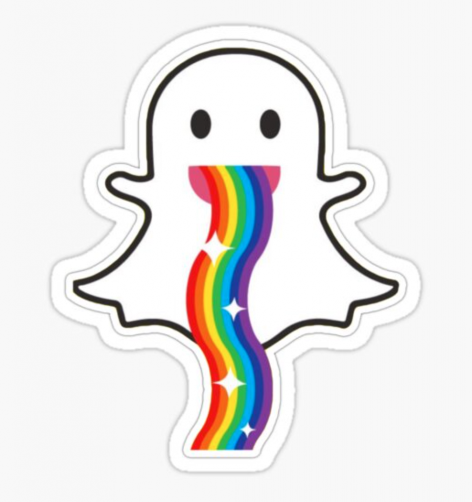 Cute Snapchat logo (rainbow)