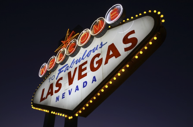 The Welcome to Fabulous Las Vegas sign is located in the median at 5100 Las Vegas Boulevard South, at the south end of the Strip.
