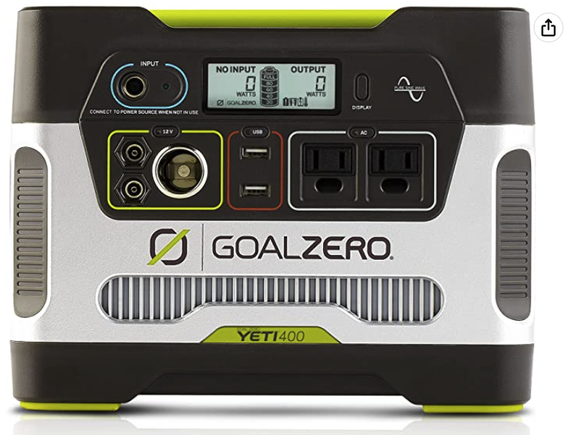 Power Bank Goal Zero - Goal Zero Yeti 400 Portable Power Station, 400Wh Battery Powered Generator Alternative with 12V, AC and USB Outputs