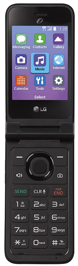 TracFone Carrier-Locked LG Classic Flip 4G LTE Prepaid Flip Phone- Black - 4GB - Sim Card Included – CDMA