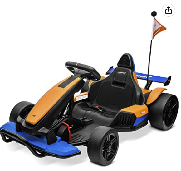 Kidzone Electric Ride On Toy 24V Licensed McLaren MCL35 (F1) Battery Powered Race Pedal Go Kart
